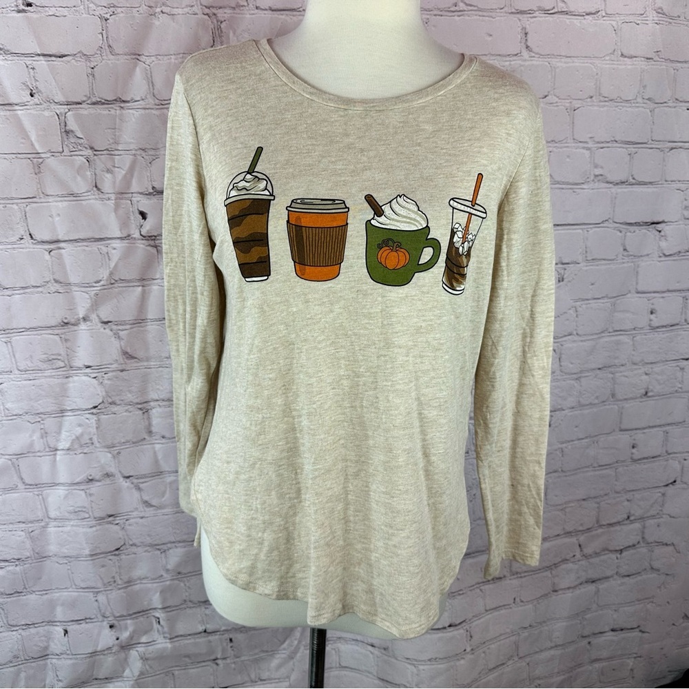 State of Mine pumpkin iced latte Coffee Mug Graphic Tee long sleeve womens S